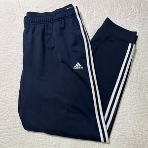 Mens adidas pants in navy blue w white stripes size 2xl. Never worn. NEW cond.